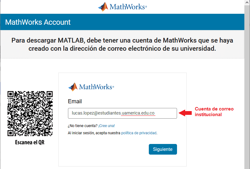 MATLAB y Simulink 2 URL login