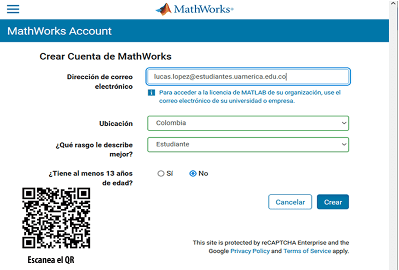 MATLAB y Simulink 3 URL login crea cuenta