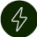 Ícono de rayo en fondo verde, asociado a energía y acción.