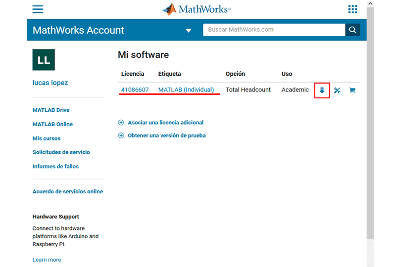 MATLAB y Simulink 4 licencia asociada