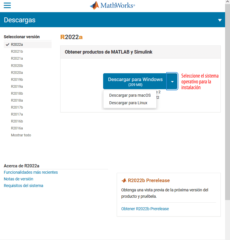 MATLAB y Simulink 5 seleccion version